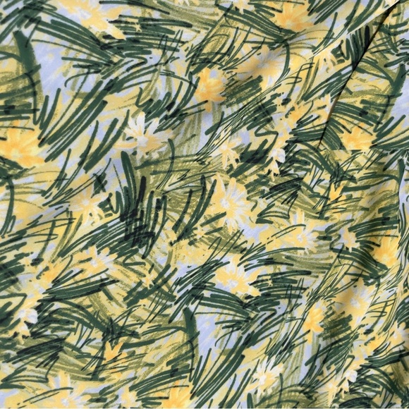 Sunday Best Aritzia Veronica Dress, Yellow, Green Leaf Print size XXS - Picture 11 of 16
